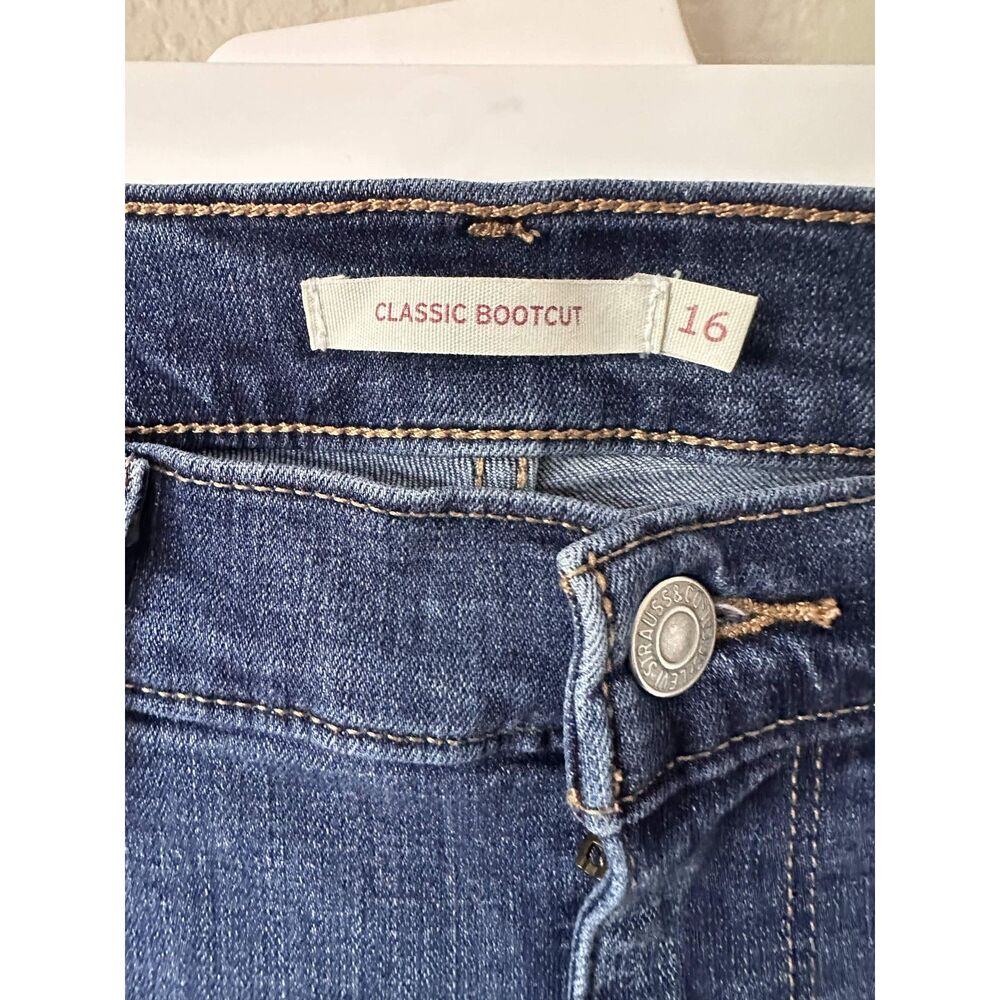 Levi's Classic Bootcut Jeans Womens 16 Medium Wash Blue Denim Stretch Flared Leg - Picture 3 of 3
